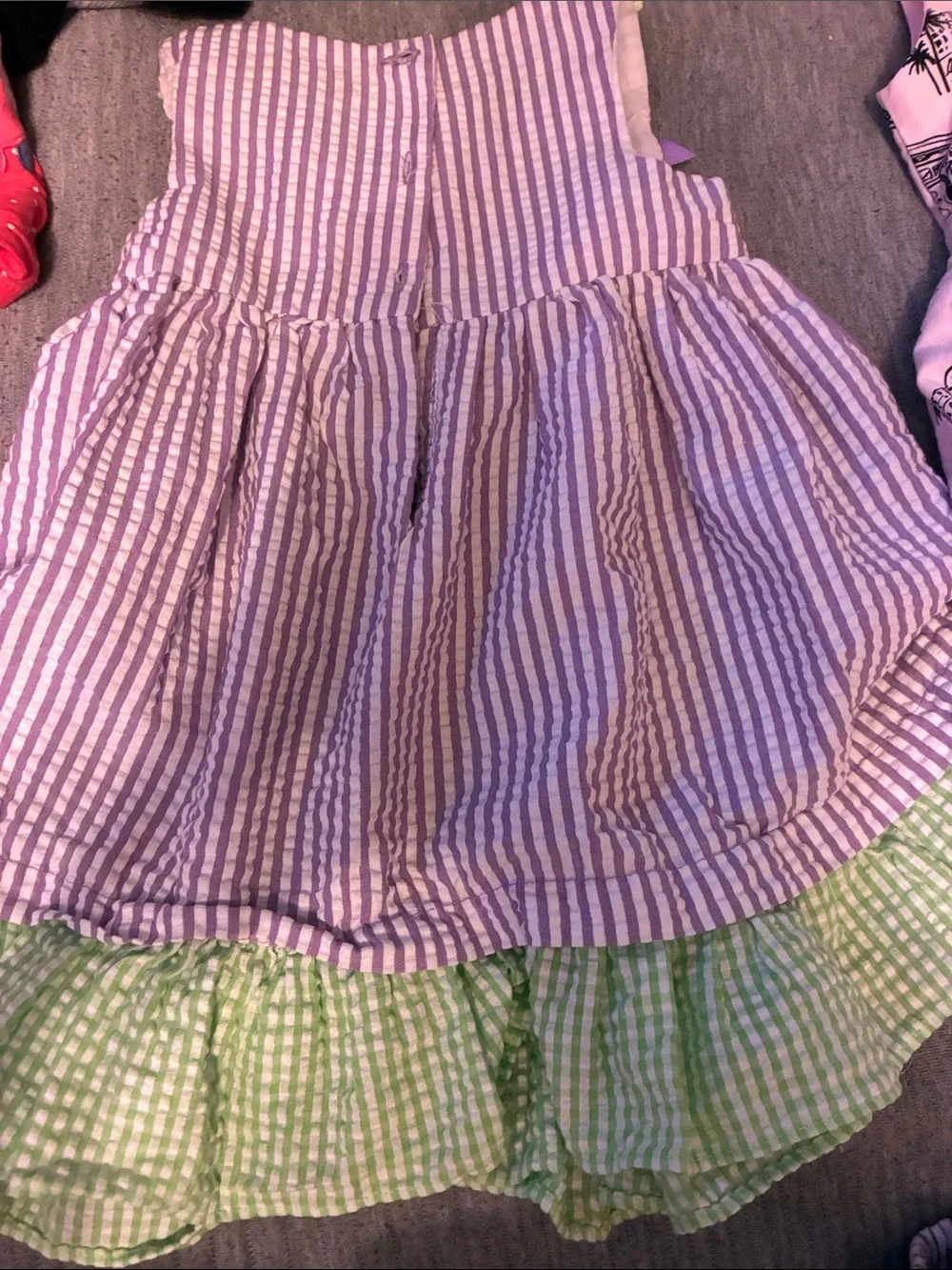 (2 )set pc Pink Paris Print Dress and one Purple,white with butterflies 18-24